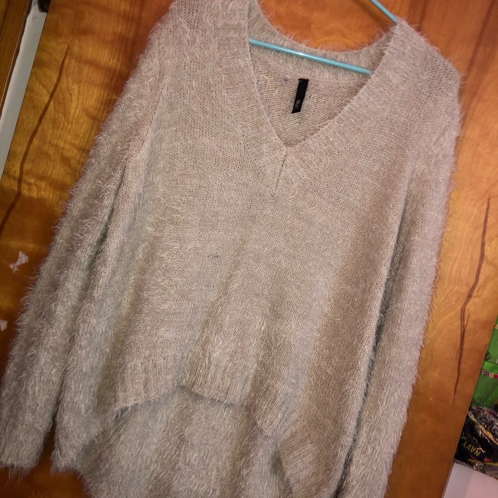 Cream fuzzy sweater